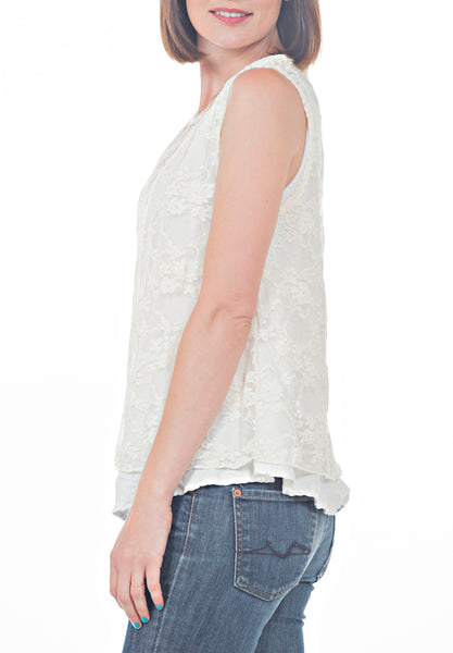 LAYERED LACE TANK - PTJ TREND: Women's Designer Clothing