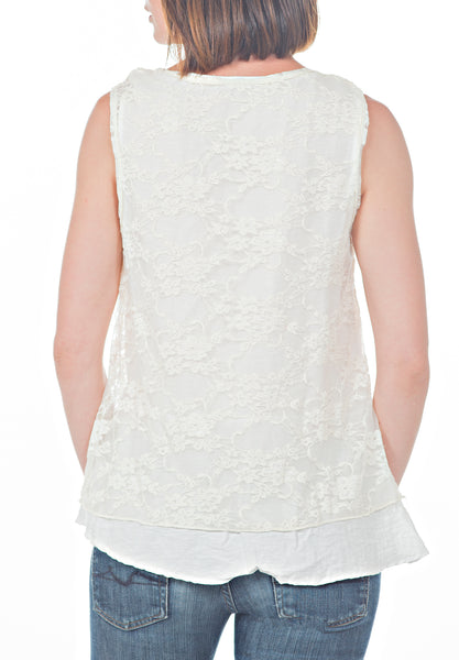 LAYERED LACE TANK - PTJ TREND: Women's Designer Clothing