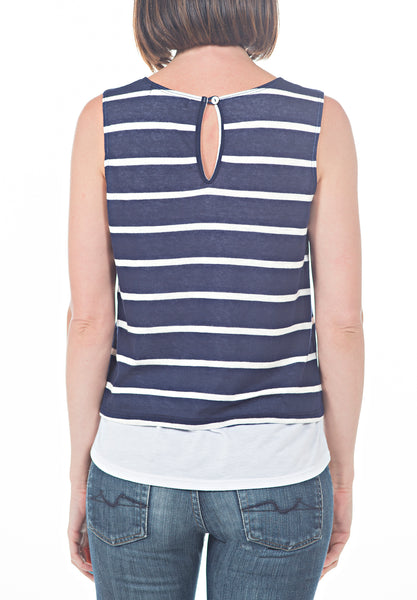 Striped Tank w Under-layer - PTJ TREND: Women's Designer Clothing