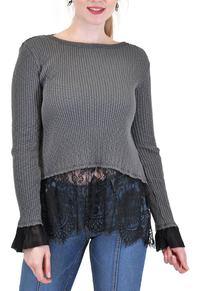 LONG SLEEVE WITH BOTTOM LACE