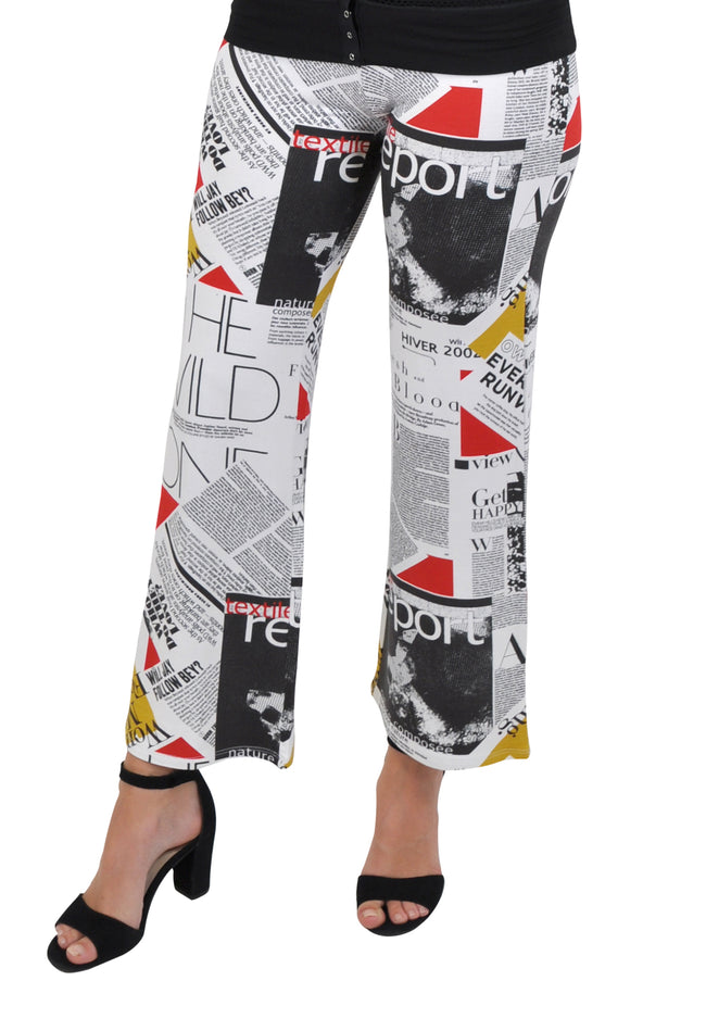 NEWSPAPER PALAZZO PANTS