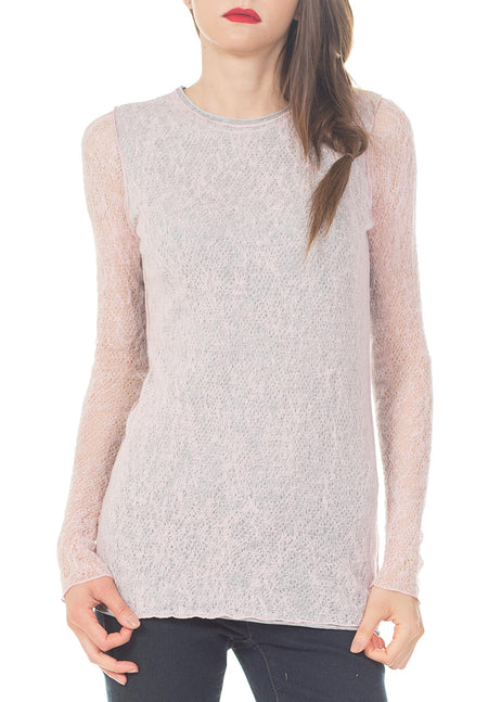 LONG SLEEVE CREW WITH LACE-UP TIE FRONT