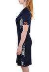 SHORT SLEEVE MID LENGTH DRESS  SIDE FLORAL