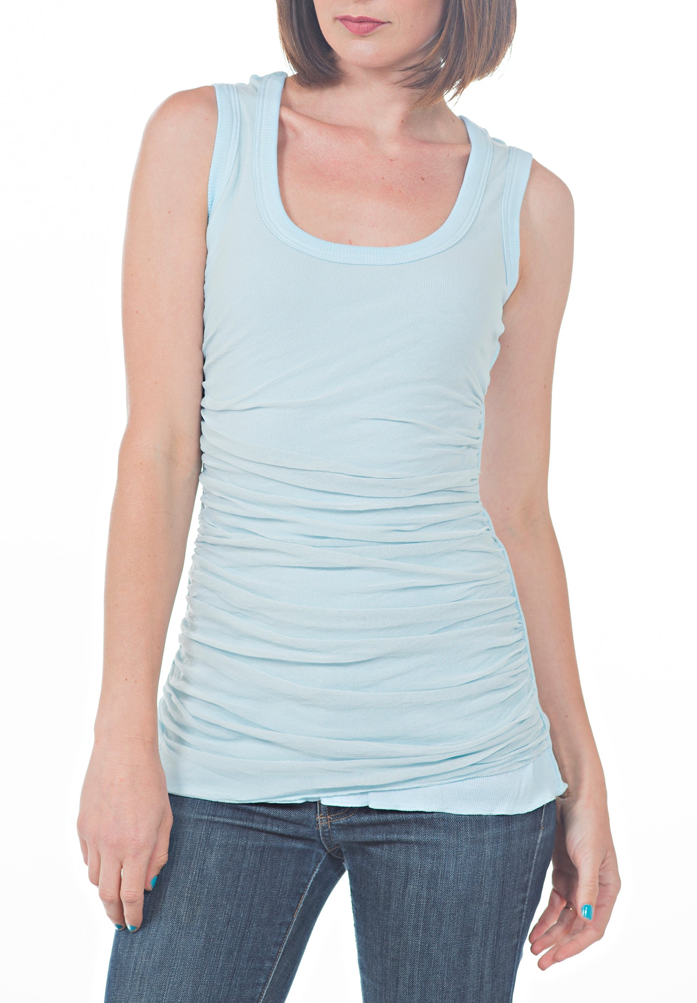 BW20T08079 Rock & Roll Women's Ruched Tank - Natural main image 0