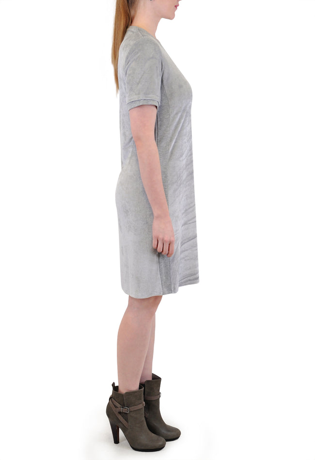 SHORT SLEEVE V-NECK DRESS