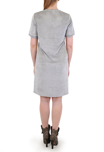 SHORT SLEEVE V-NECK DRESS