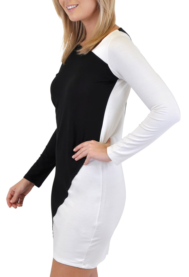 SURPLICE NECK BODYCON DRESS