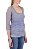 SCOOP NECK RUCHED TOP