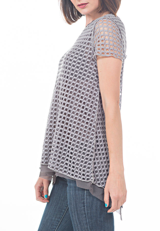 CROCHET TEE - PTJ TREND: Women's Designer Clothing