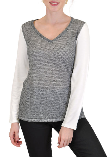 LONG SLEEVE V NECK MESH SLEEVES