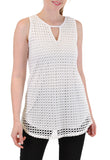 SLEVELESS  KEYHOLE CROCHET TOP