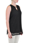 KEYHOLE SLEEVELESS BLOUSE TUNIC
