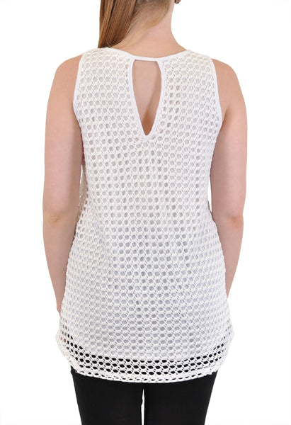 SLEVELESS  KEYHOLE CROCHET TOP