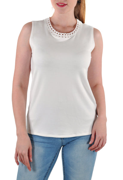 TANK WITH CROCHET NECKLINE