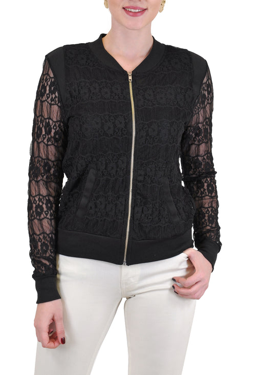 LACE BOMBER JACKET