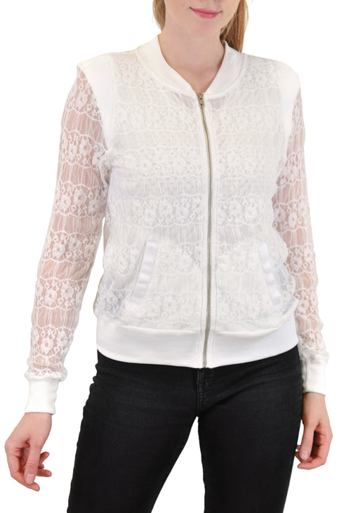 LACE BOMBER JACKET