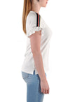 SHORT SLEEVE CREW WITH SHOULDER TAPE AND RUFFLES