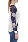 LIGHT BOMBER JACKET FLORAL MESH SLEEVES