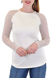 LONG SLEEVE CREW MESH DOTS SLEEVES