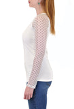 LONG SLEEVE CREW MESH DOTS SLEEVES