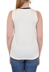 TANK WITH NAVY NECKLINE