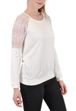 LONG SLEEVE CREW LACE YOKE