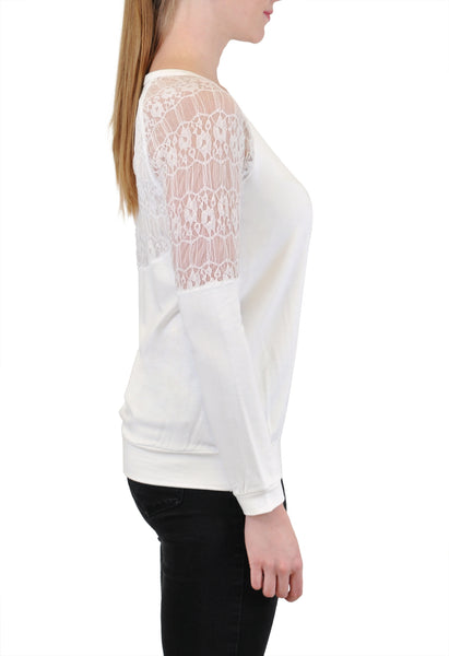 LONG SLEEVE CREW LACE YOKE