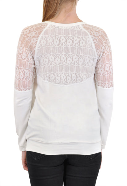 LONG SLEEVE CREW LACE YOKE