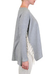 Crochet Side Trim Crew Neck