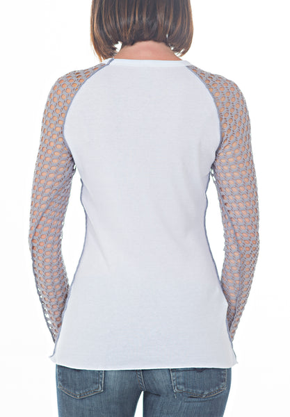 CROCHET BASEBALL TEE - PTJ TREND: Women's Designer Clothing