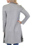 LONG SLEEVE RUFFLED CARDIGAN