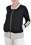 ZIP UP JACKET STRIPES BLOCKED