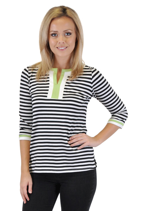 QUARTER SLEEVE  STRIPES TUNIC