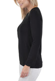 LONG SLEEVE WITH SHOULDEr ZIPPER ACCENT