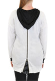 ZIP HOODIE BACK GODET STRIPE