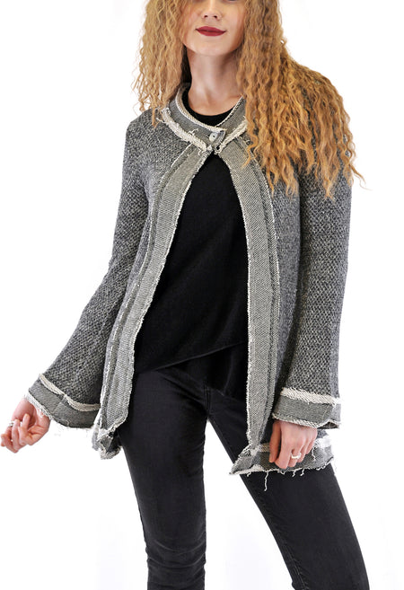 OVER-SIZED HOODED JACKET WITH LACE SIDES DESIGN