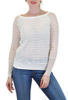 LONG SLEEVE  CROCHET SCOOP NECK