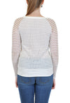 LONG SLEEVE  CROCHET SCOOP NECK