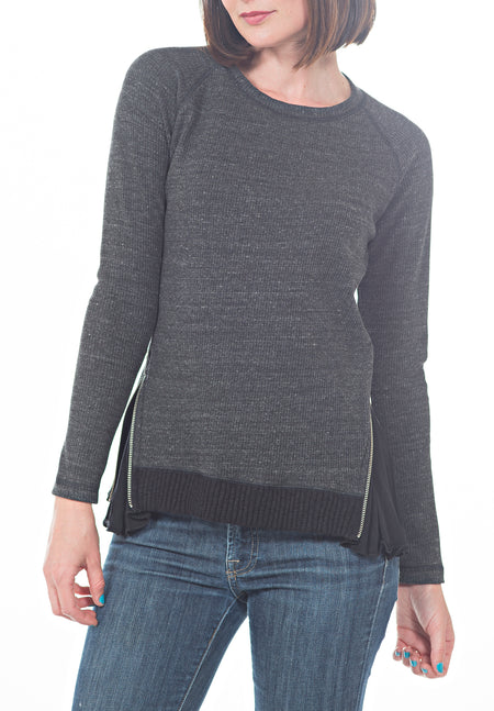 LONG SLEEVE V NECK STRIPES BLOCKED