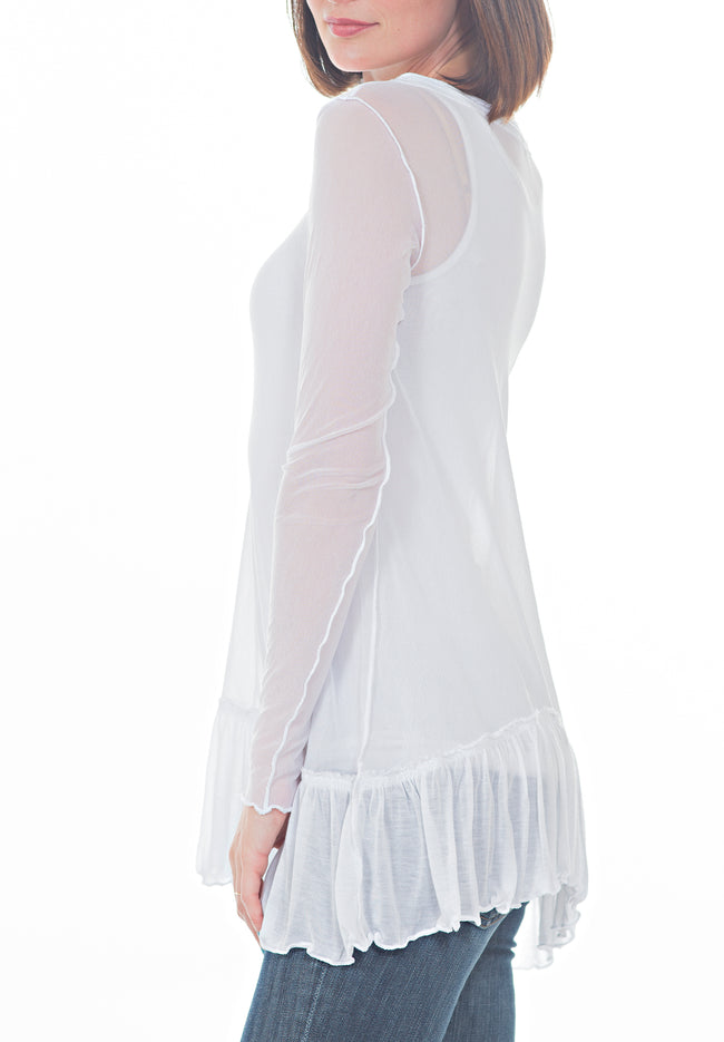 LS MESH TOP - PTJ TREND: Women's Designer Clothing