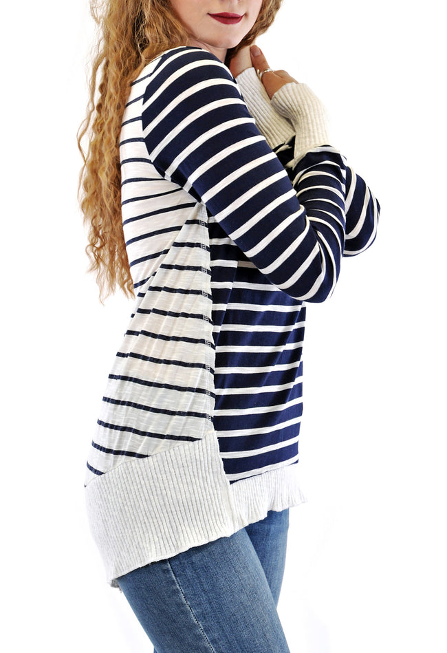 Two Tone Striped Long Sleeve