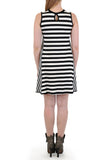 SLEEVELESS DRESS MIXED STRIPES