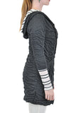 LONG ZIP UP JACKET HOODIE WITH SIDE POCKETS