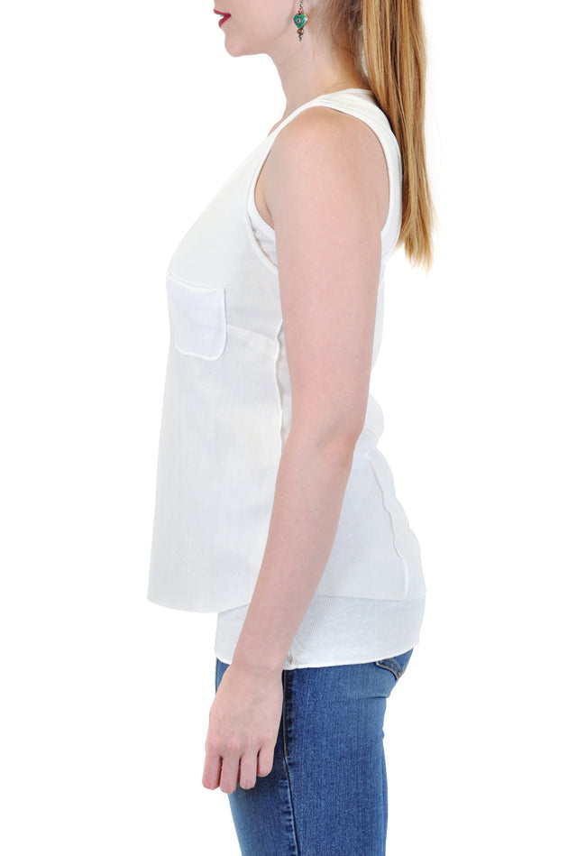 LAYERED TANK WITH FRONT POCKET