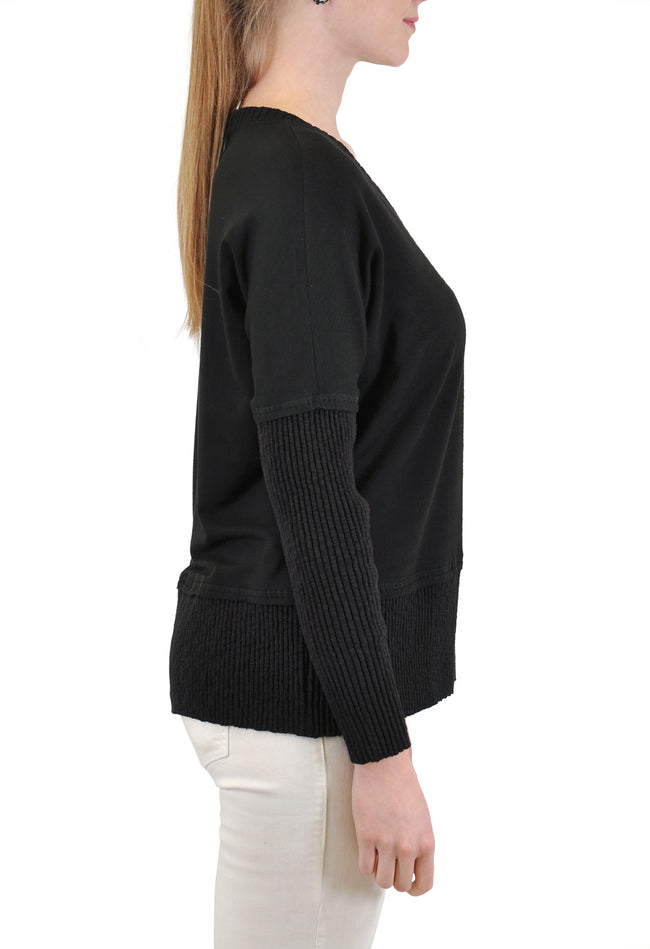 RIB KNIT DOLMAN SLEEVES