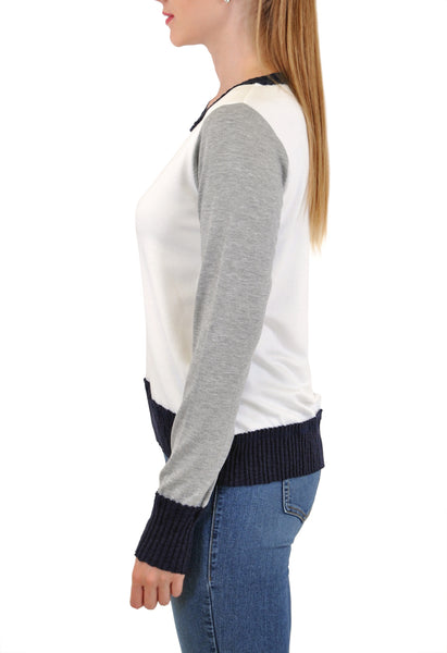 LONG SLEEVE CREW COLOR BLOCKED TRIM