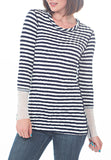 STRIPED WRINKLE TOP - PTJ TREND: Women's Designer Clothing