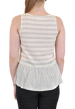 PEPLUM TANK WITH FRONT BUTTONS