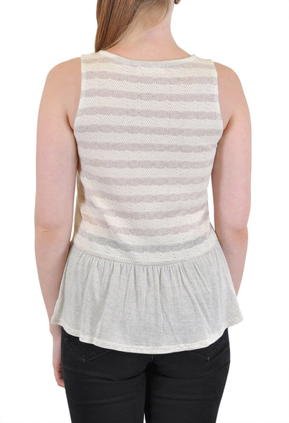 PEPLUM TANK WITH FRONT BUTTONS