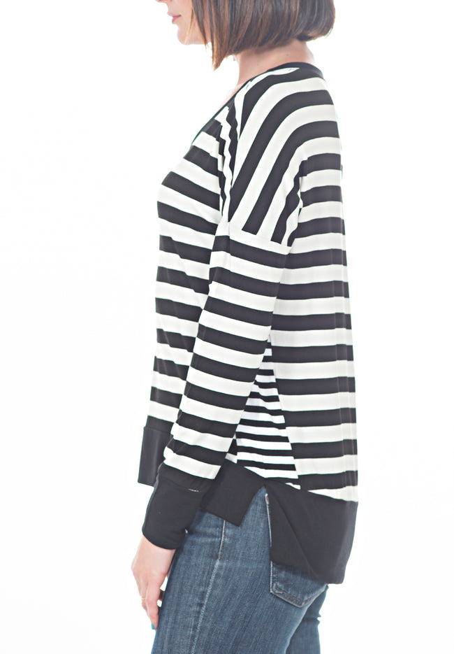 LS STRIPED TOP - PTJ TREND: Women's Designer Clothing